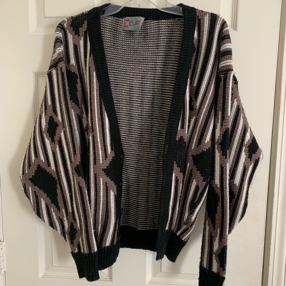 Retro Pattern Knit Cardigan